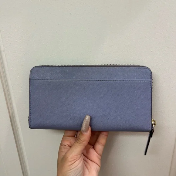 Kate Spade Purple Wallet Lavender Blue Zip - Picture 2 of 7